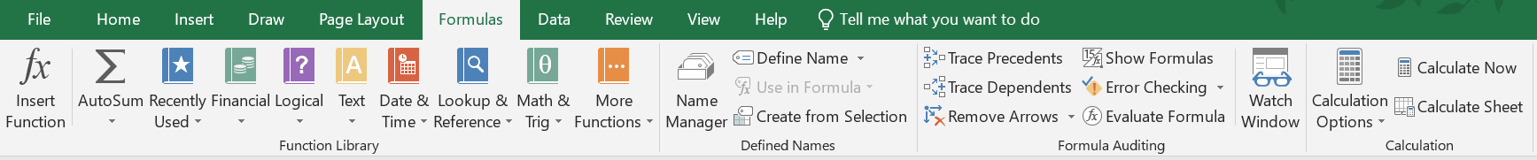 Formulas Tab 1